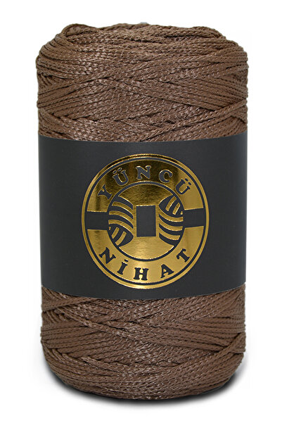Yüncü Nihat 200gr - 200mt - 2,5mm Πολυεστερικό σχοινί μακραμέ - Καφέ σχοινί τ...