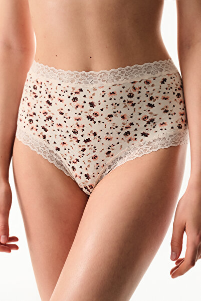 Penti Κρεμ Ροζ Άνετο Βαμβακερό Ψηλόμεσο Σλιπ