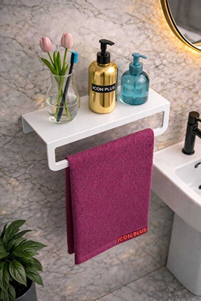 Genel Markalar Hab Havlu Tutacağı Raf Metal Havlu Askısı Mutfak Banyo Raflı Havluluk Metal Raflı Havluluk Beyaz