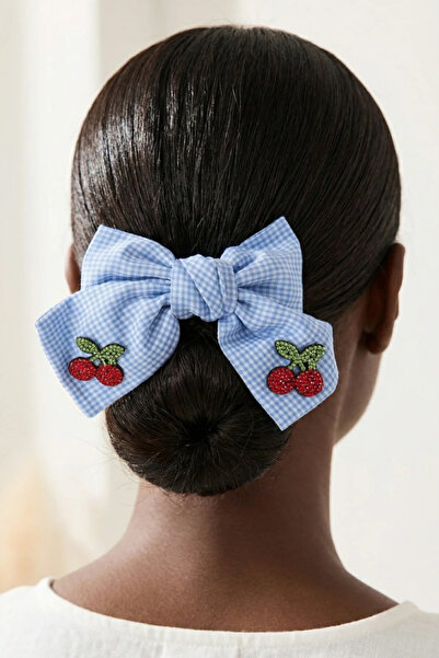 Katia&Bony Αξεσουάρ Cherry Πόρπη με φιόγκο με κουκκίδες μπλε