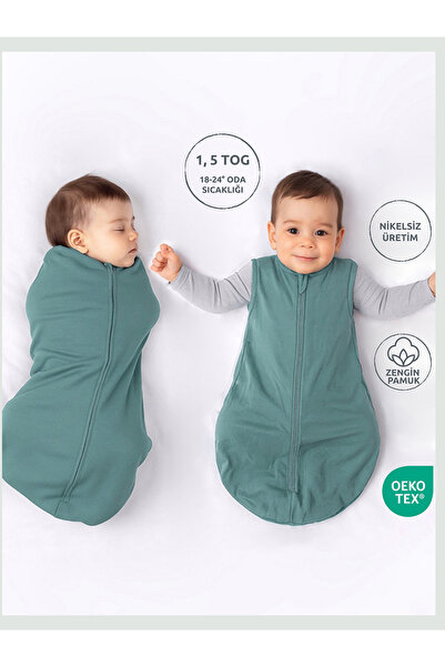 Zuppers Çift Kat Pamuk Bebek Kundak Tulum 1,5 TOG Mint
