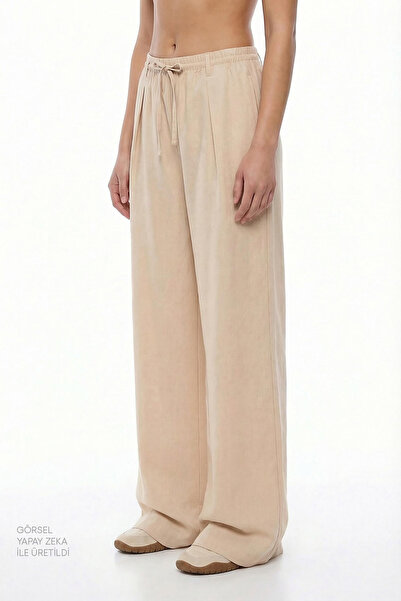 Penti Beige Linen High Waist Pants