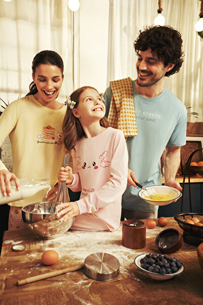 Penti Colorful Breakfast Cotton Piece Pants Pajama Set