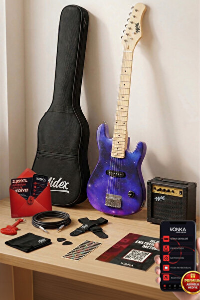 Midex CEG-30PU 4-6 Yaş Çocuklar İçin Amfili Full 1/4 30 İnç Elektro Gitar Set...