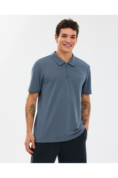 SKECHERS M Soft Touch Pique Polo Erkek Gri Polo Yaka Tshirt S2610086-3998