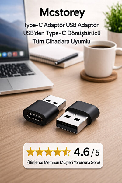 Mcstorey Type-C Adaptör USB Adaptör USB den Type-C Dönüştürücü Tüm Cihazlara ...