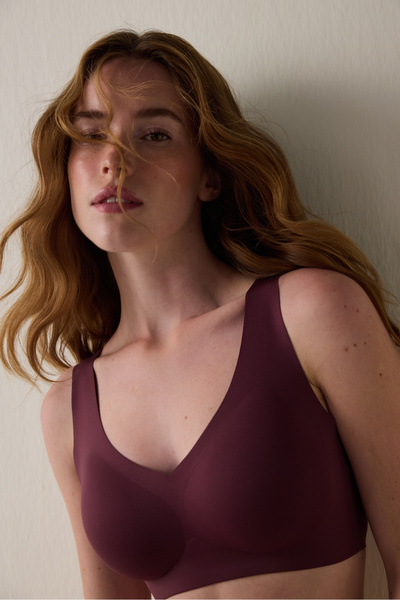 Penti Σουτιέν Push Up χωρίς καλώδια μπορντό Invisible Up χωρίς ραφές