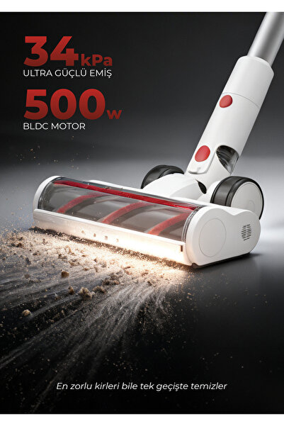 PiranTech ES-330 PRO Şarjlı Dikey Süpürge – Katlanabilir Boru & HEPA Filtre