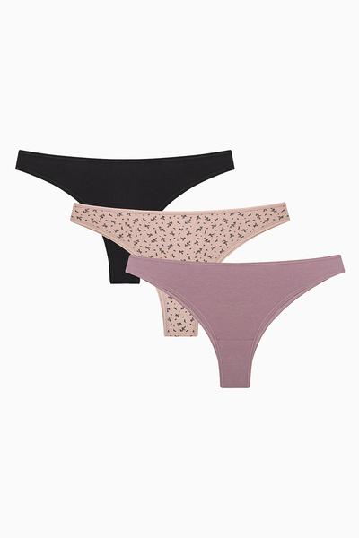 Penti Earth Tone Leaves Multicolor 3-Piece Brazilian Panties