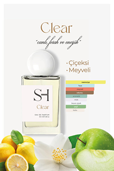 SH FRAGRANCES Clear EDP Kadın Parfüm | Çiçeksi Meyveli | Sicilya Limonu | Yas...