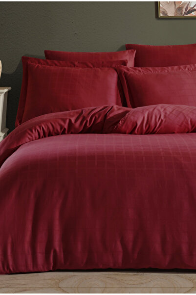 NazeninHome Σετ Παπλωματοθήκης Καρό Σατέν 100% Βαμβακερό Μονό