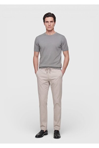 Ramsey Mink Plain Woven Jogging Fit Casual Cotton Blend Pants