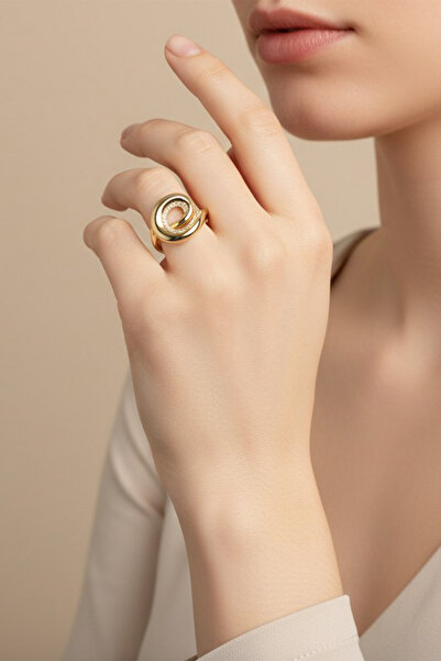 XUPING JEWELRY خاتم نمط اللؤلؤ / مجوهرات XUPING على شكل حلزون مرصع بحجر الزركون