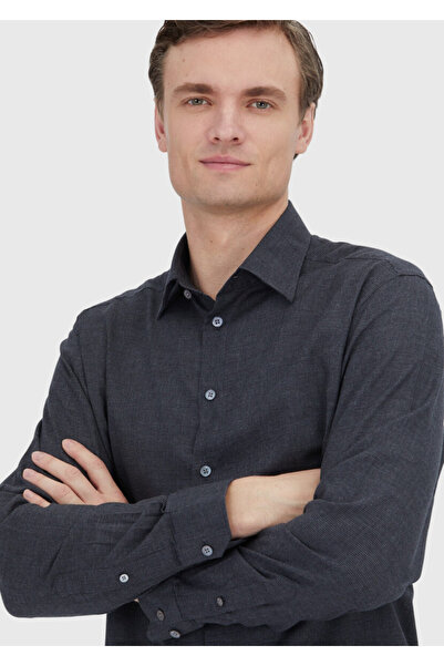 Ramsey Πουκάμισο από 100% βαμβάκι Casual Fit Woven Casual από ανθρακί