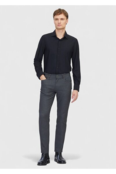 Ramsey Γκρι ίσιο υφαντό παντελόνι με λεπτή εφαρμογή