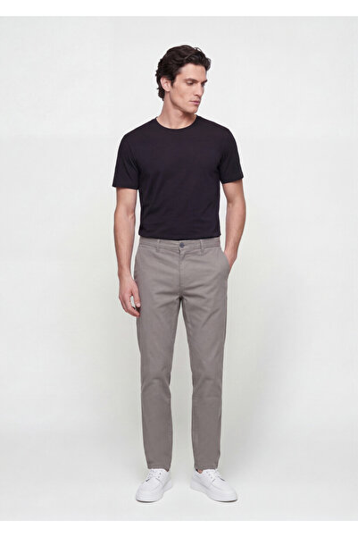 Ramsey Anthracite Plain Woven Regular Fit Casual Cotton Blended Trousers