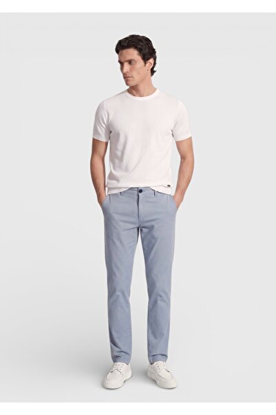 Ramsey Μπλε Απλή ύφανση Παντελόνι Καθημερινό Κανονικής Εφαρμογής Με βαμβακερό...