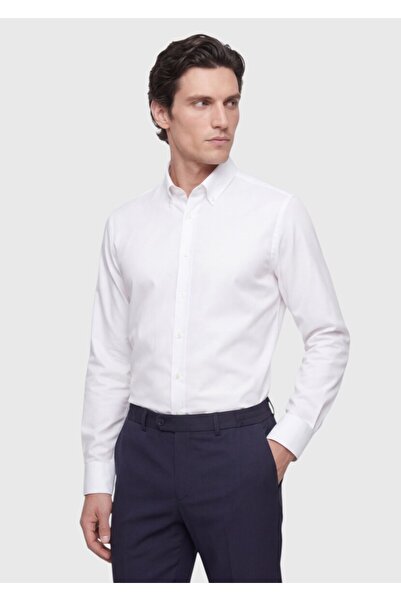 Ramsey Λευκό Πουκάμισο Κλασικό 100% Βαμβάκι με κανονική εφαρμογή