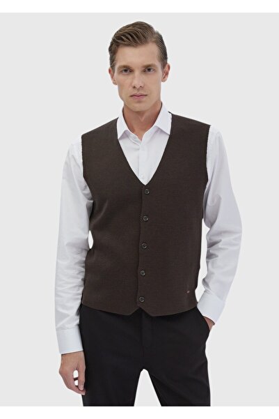 Ramsey Knitwear Brown Vest - Plain Knit Design