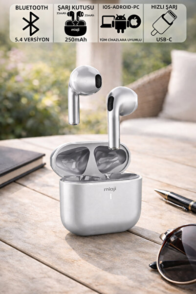 Mioji Air Buds Pro 2 Kablosuz IOS Android PC, Tüm Telefonlarla Uyumlu Metal K...