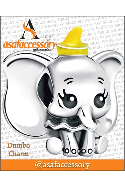 asaf Dumbo Fil Charm | Gümüş Kaplama