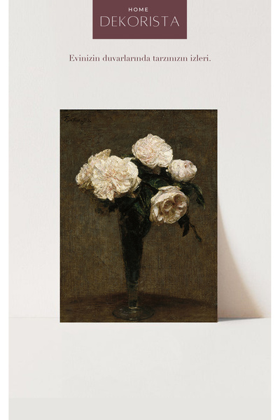 HOME DEKORİSTA Vintage αφίσα με λουλούδια, τοίχος γκαλερί, καλλιτεχνική εκτύπ...