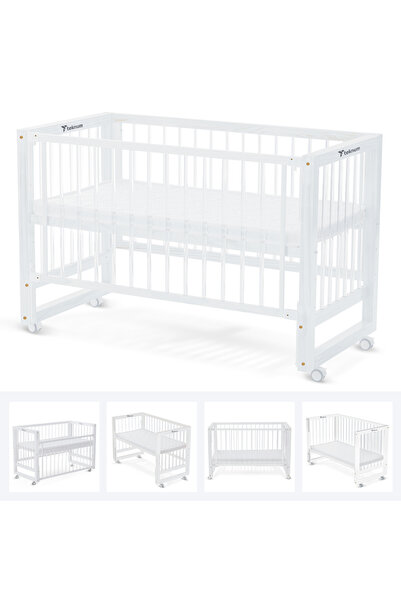 TEKNUM Prism 4in1 Acrylic Convertible Crib w/ mattress - White