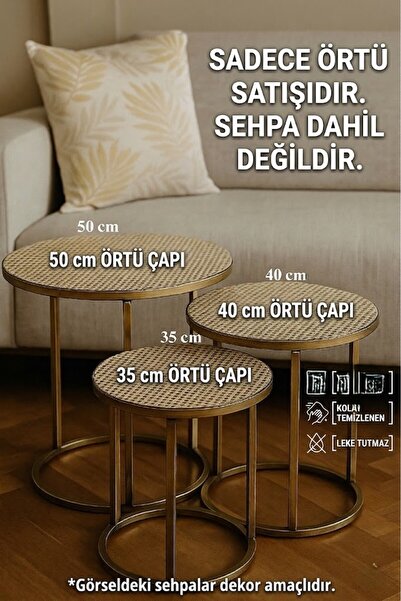 Rona Home Κάλυμμα τραπεζιού σαλονιού 3 τεμαχίων με πολυτελές σχέδιο, που πλέν...