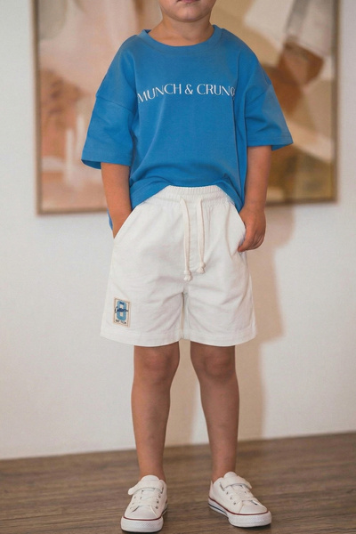 Cigit Αυτοκόλλητο Λεπτομερές Flannel Capri 1-7 ετών Off White