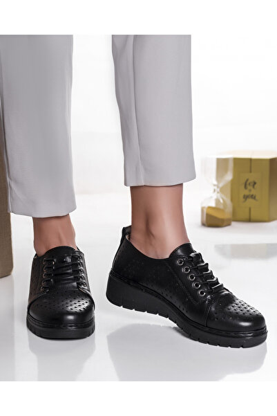 Botinelli Pantofi casual negri de damă, din piele, 37