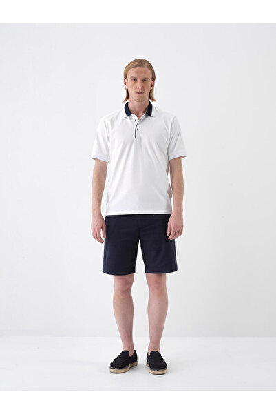 Xint Erkek Beyaz Slim Fit Pamuklu Polo Yaka Tişört
