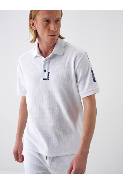 Xint Erkek Beyaz Regular Fit Pamuklu Polo Yaka Tişört