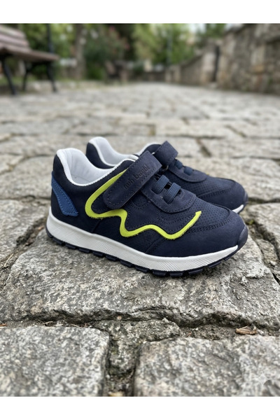 nuh kids Pantofi sport ortopedici pentru băieți, din piele naturală, albastru...