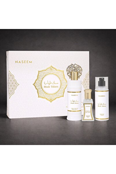 Naseem Musk Tahara Gift Set - 3pcs Set for Men and Women (Perfume, Roll-On and Body Mist)