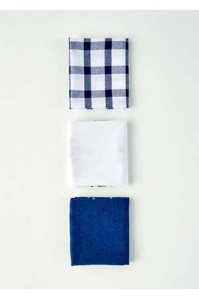 100% Cotton Liberty Drying Cloth Set of 3 Navy Blue (45x65 cm)