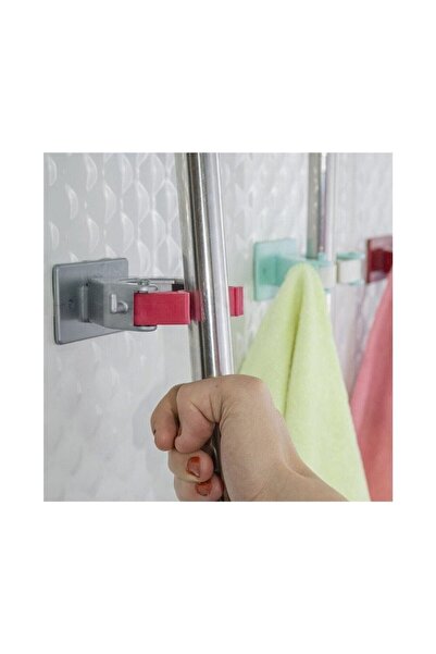Neler Geldi Neler 3 Adet - Paspas Süpürge Fırça Ve Mop Askısı Sap Tutucu Mutfak Banyo Askı Pratik Duvar Askı Aparatı