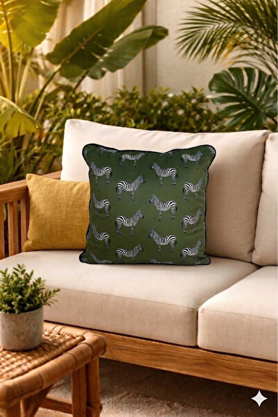 ASDİVA Husă decorativă pentru pernă cu model Equus Zebra 43x43 - Verde