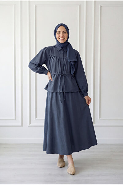 MİHRA STORE Övün Cupra Σετ Φούστας και Τούνελ-NA3437 Ανθρακί