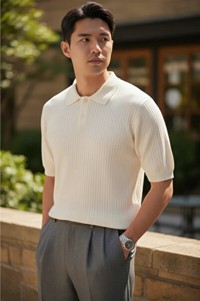 ModaYaren Men's Polo Neck Buttoned T-Shirt