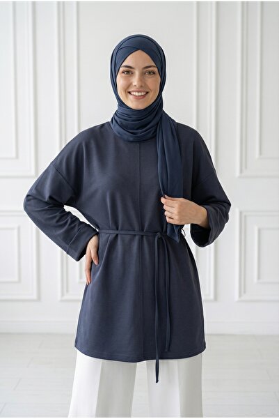 MİHRA STORE Τουνίκ Şafak Fitilli με ραφές στο μπροστινό μέρος-MF1834 Ανθρακί