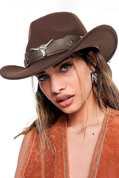 Külah Καπέλο Fedora με δερμάτινη ρίγα και φιγούρα ταύρου Premium Classic West...