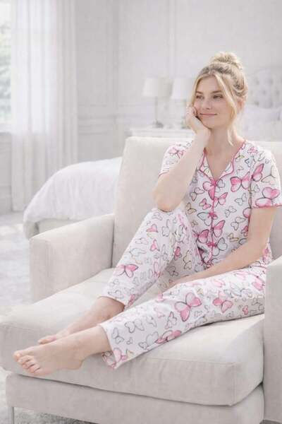 Pemilo Set de pijamale cu mâneci scurte 01667 pentru femei