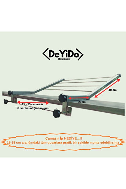 DeYiDo Balkon Duvarı Çamaşır Kurutma Askılığı Çok Amaçlı Pratik Portatif Askılık