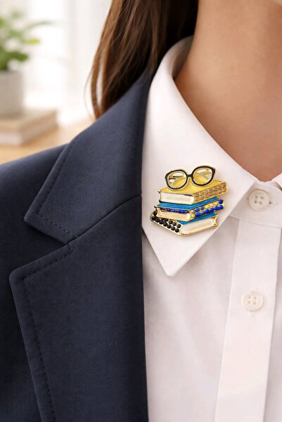 mosmoda Kitaplar ve Gözlük Broş