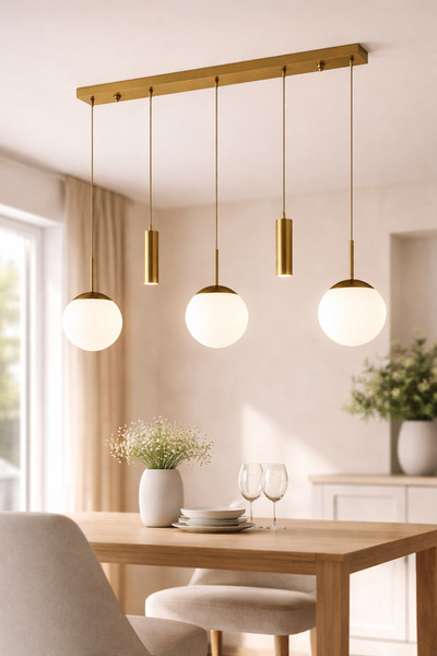 VENON RANA Sıralı 5.li Eskitme ❤️ 2 Spot Led ❤️ 3 BEYAZ Glop Camlı ❤️Modern S...