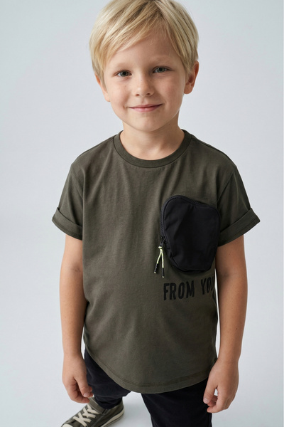 Doctor junior Χακί μπλουζάκι σε χρώμα Boy Oversize