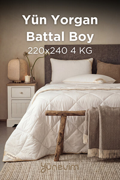 Large Lamb Wool Quilt 220x240 cm 4 kg Merino Lamb Wool