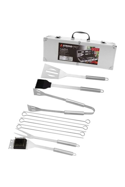 Strend Pro Ustensile pentru barbecue, grill, gratar, inox, cu geanta tip serv...