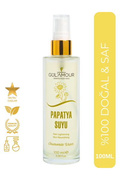GÜLAMOUR %100 DOĞAL PAPATYA SUYU Saç Renk Açıcı-Saç Parlaklığı için Doğal Nem...