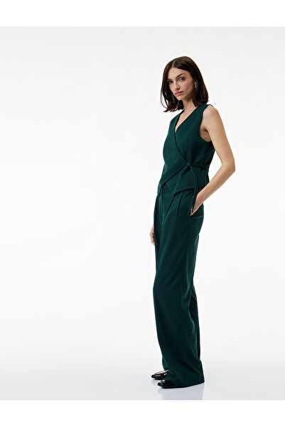 Koton X Melis Ağazat - Φαρδύ υφασμάτινο παντελόνι με ίσιο πόδι με πλισέ τσέπες